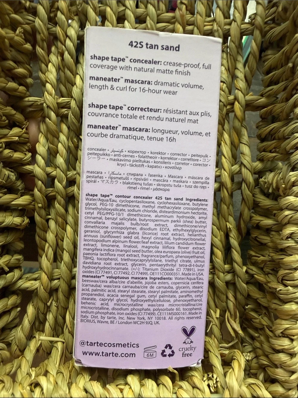 Tarte Most-Wanted Shape Tape Concealer 42S Tan Sand + Maneater Mascara